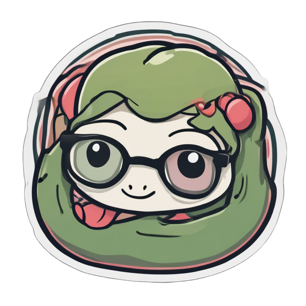 Cozy Snake Reading Book — fine-line flash stickers