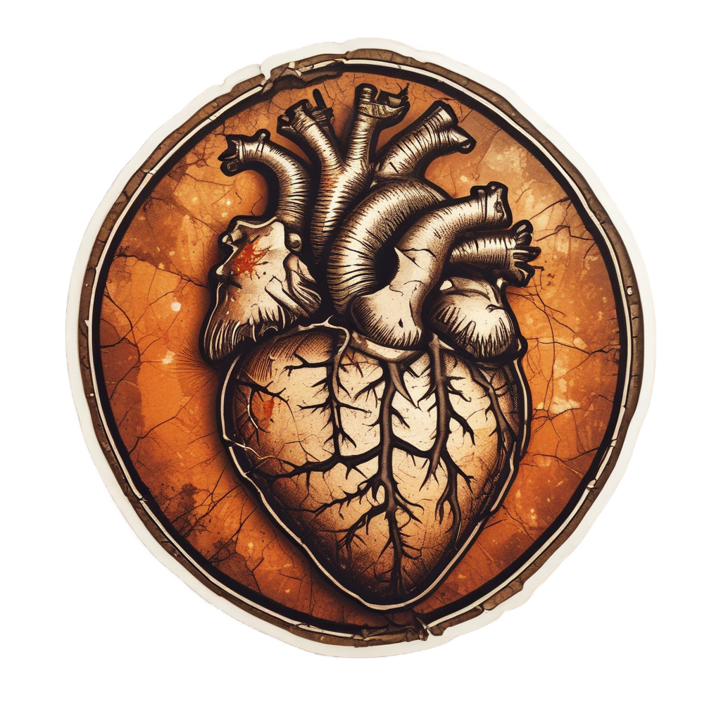 Cracked Biohazard Symbol Heart — danger symbol stickers