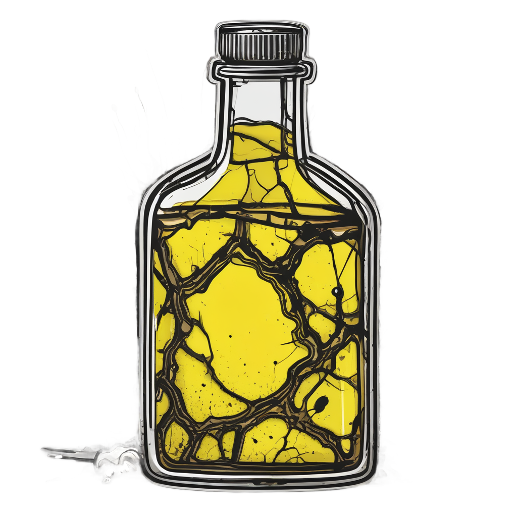 Cracked Flask Dripping Toxin — danger symbol stickers