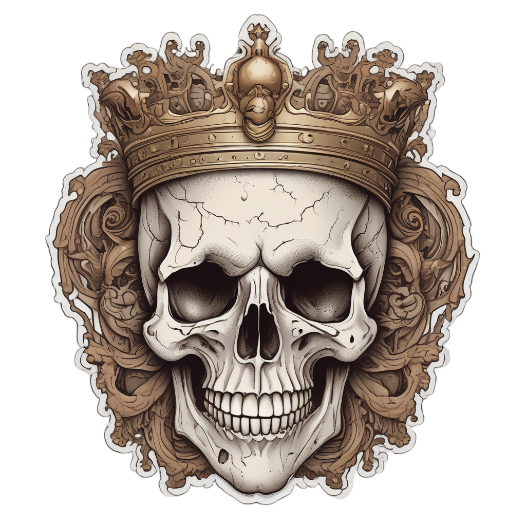 Cracked Ochre Crown — war-paint skull stickers