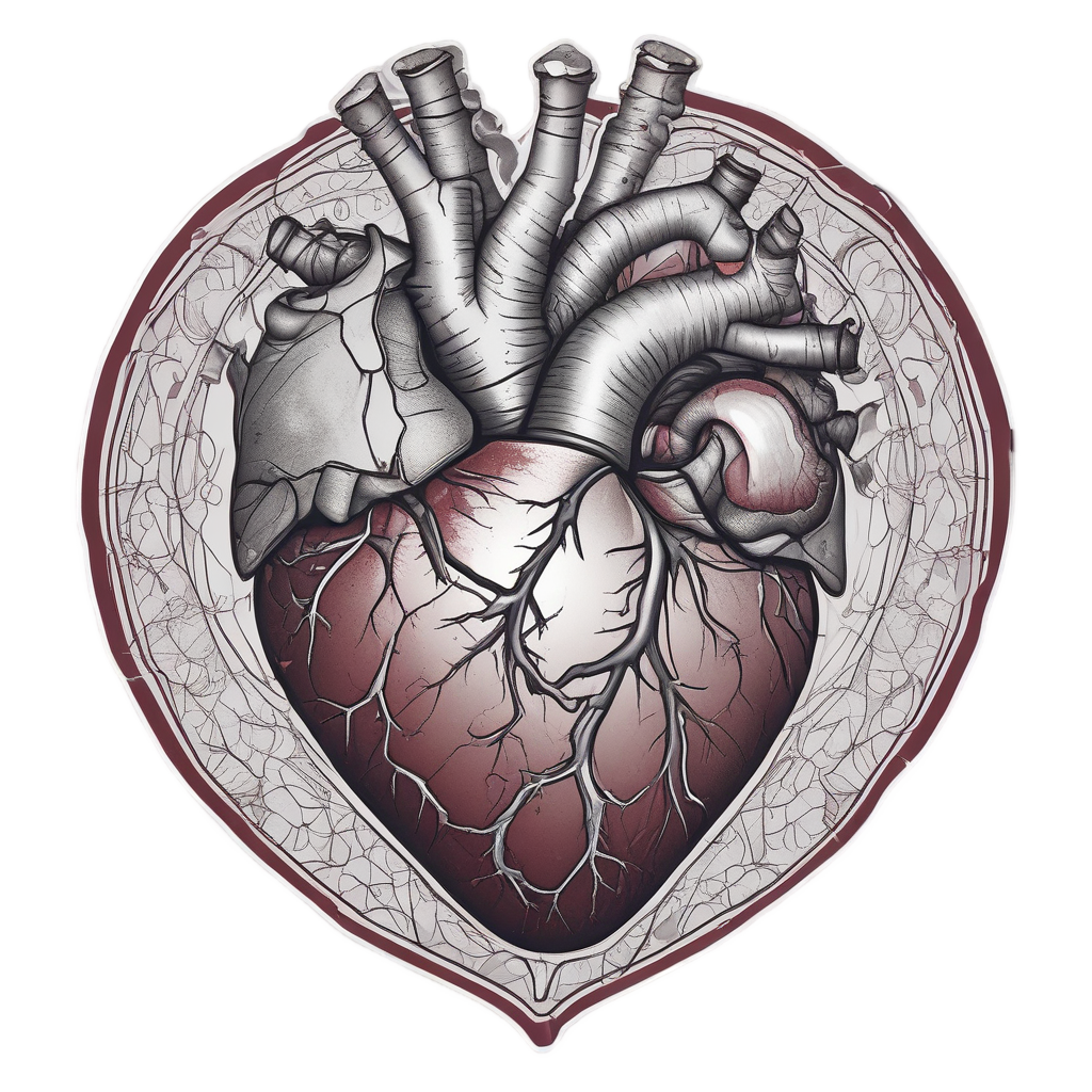 Cracked Rose Heart — gothic botanical stickers