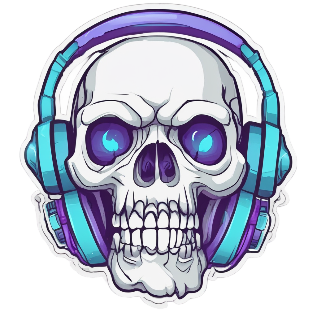 Cracked Skull Gamer Playing — gamer stickers