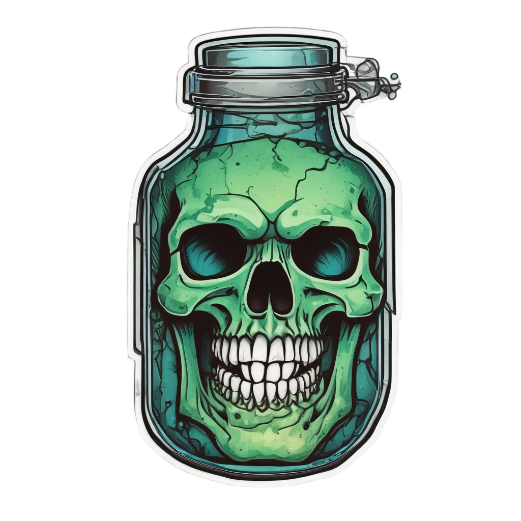 Cracked Vial Biohazard — danger symbol stickers