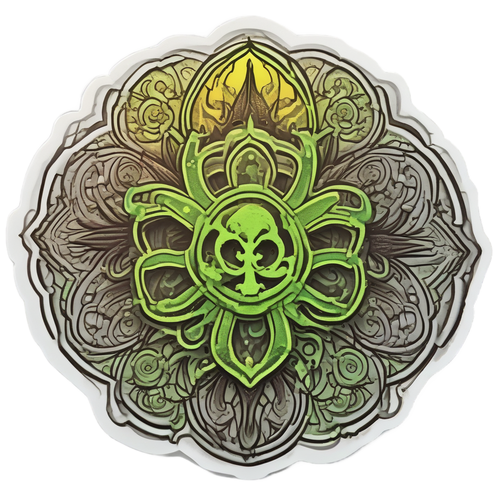 Crackling Biohazard Bloom — floral stickers