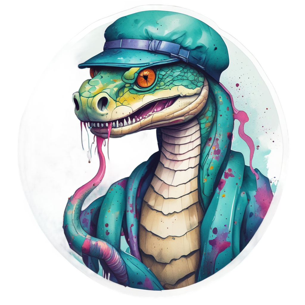 Creative Snake Artist — fine-line flash stickers