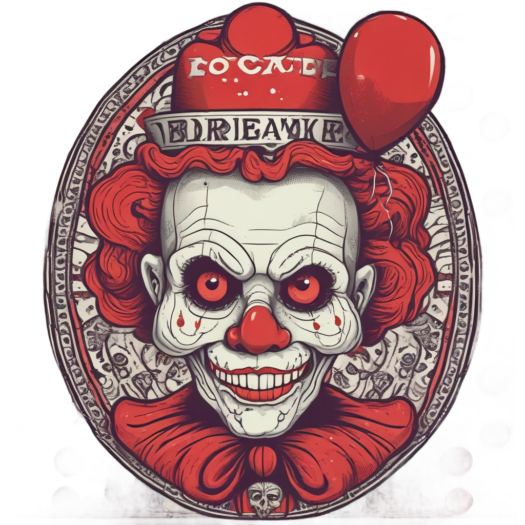 Creepy Clown with Balloon — b-movie stickers