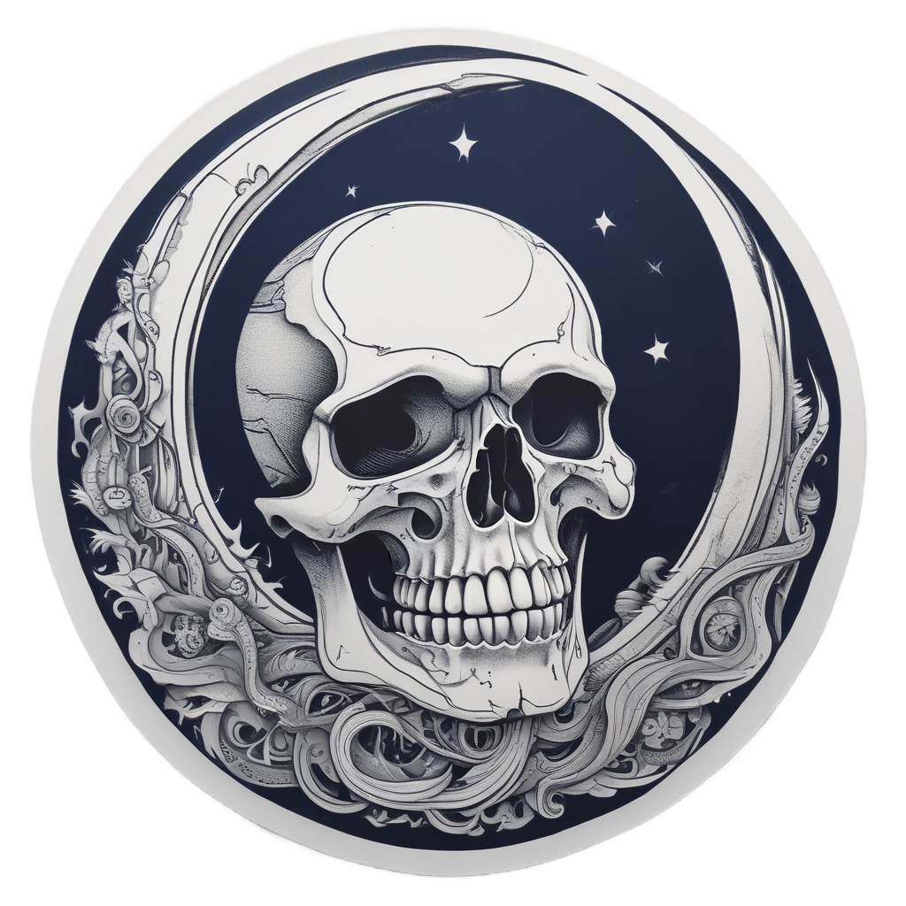 Crescent Bone Voyage — moon stickers