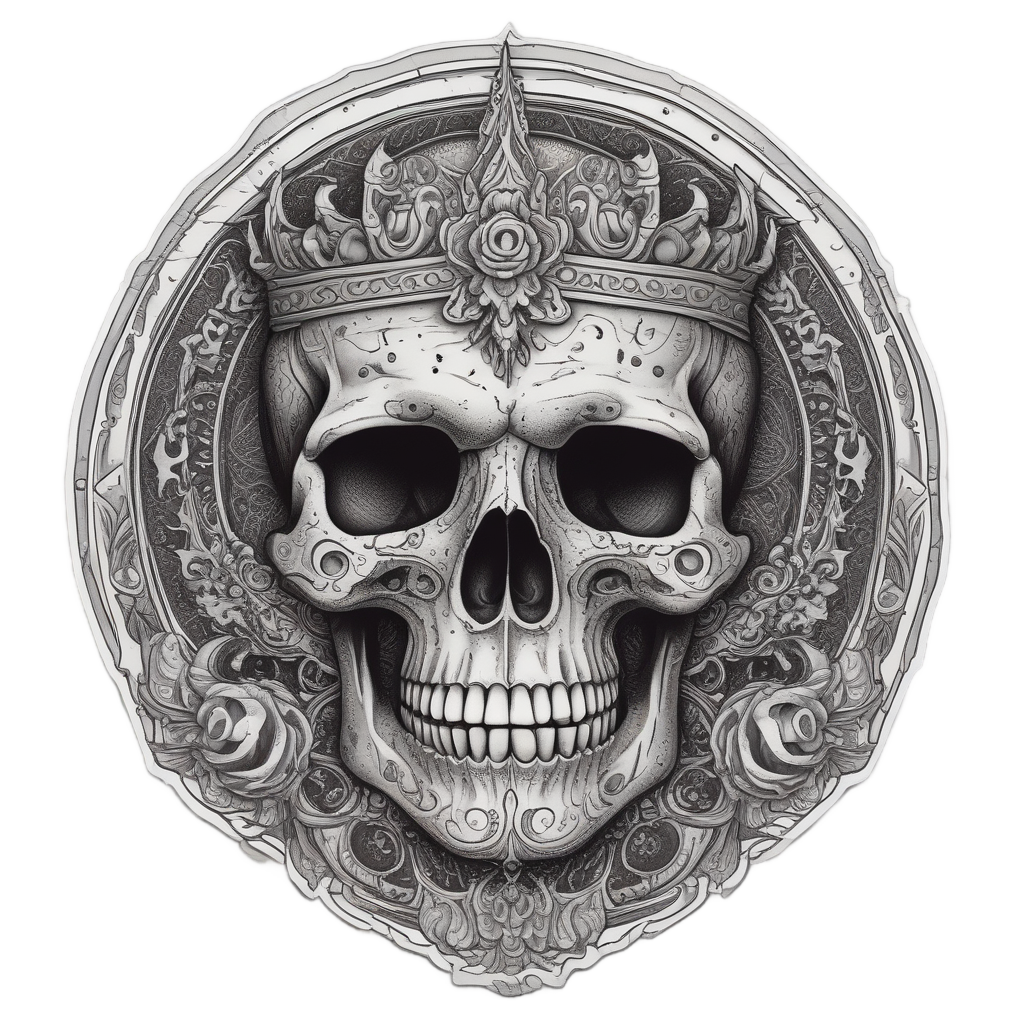 Crescent Crown Skull — moon stickers