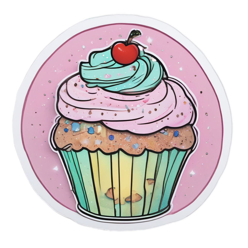 Crescent Cupcake Moon — celestial nursery stickers
