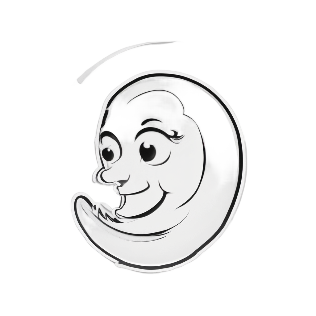 Crescent Grin Moon — nursery & baby stickers