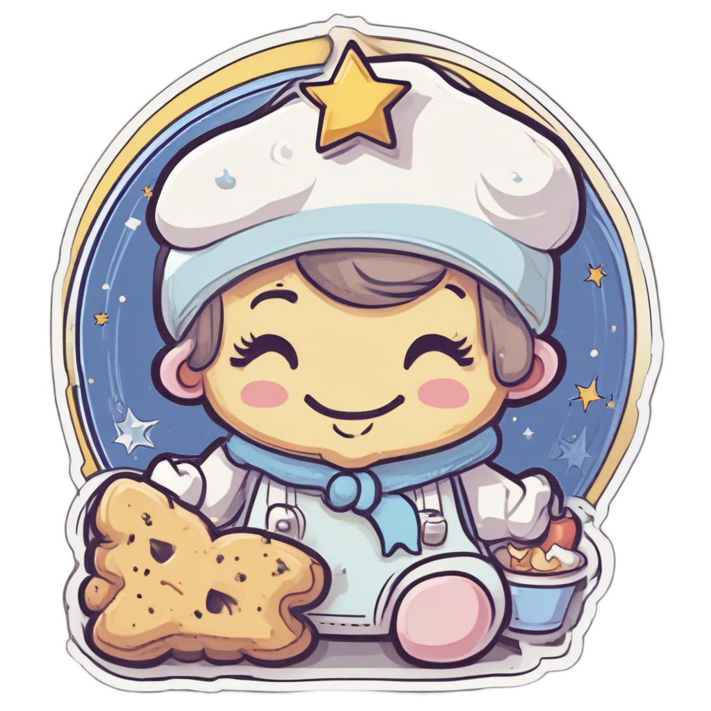 Crescent Moon Baker — celestial nursery stickers