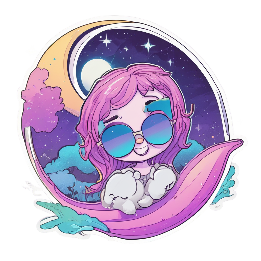 Crescent Moon Camper — celestial nursery stickers