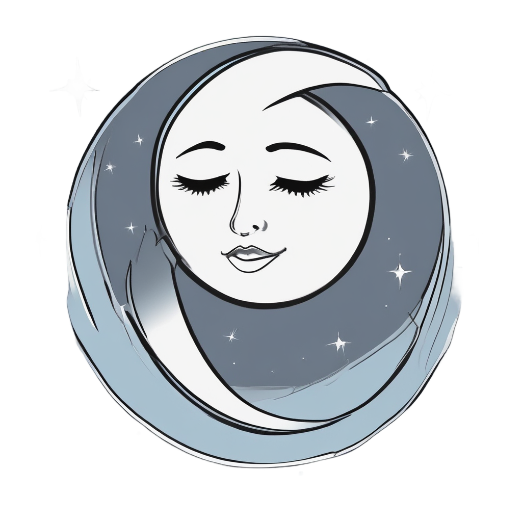 Crescent Moon Dreamer — fine-line flash stickers