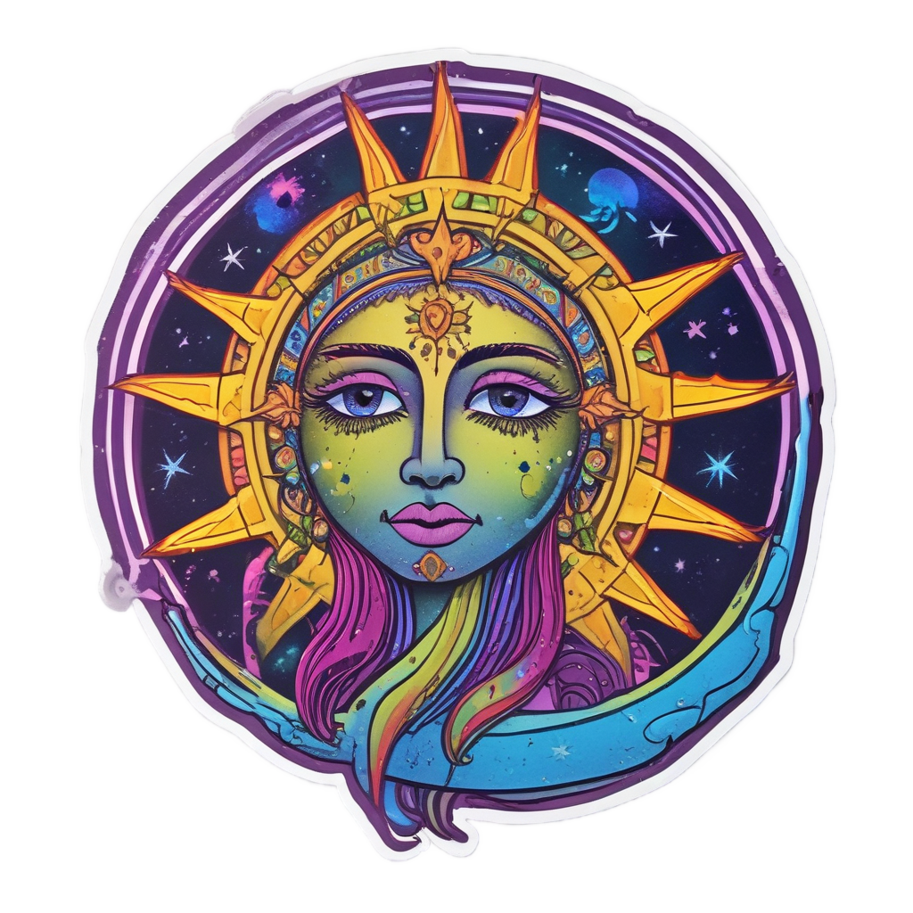 Crescent Moon Sun Dancer — boho nursery stickers