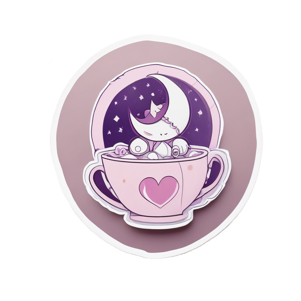 Crescent Moon Teatime — celestial nursery stickers