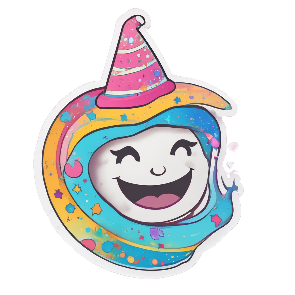 Crescent Moon with Confetti — celestial nursery stickers