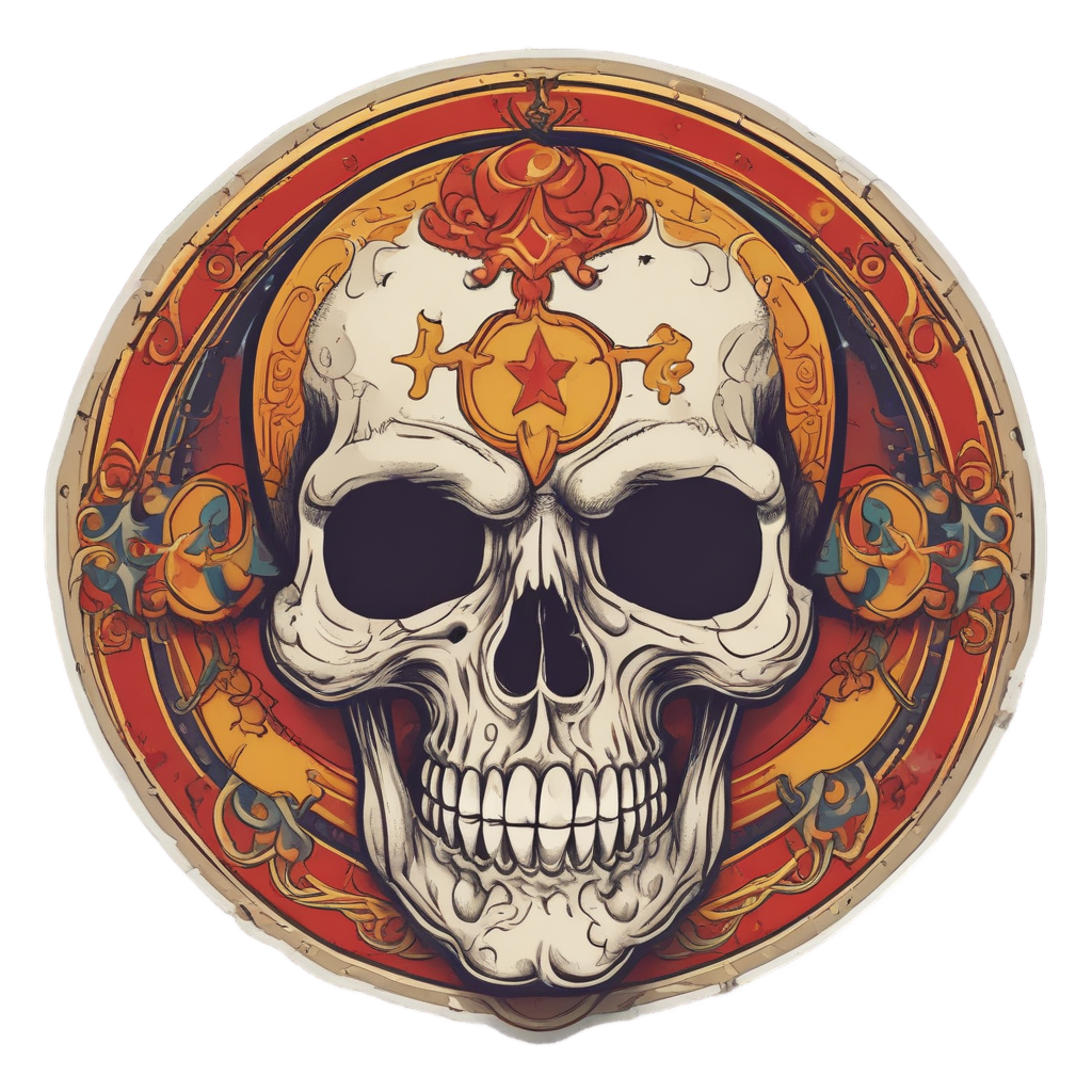 Crescent Moustache Skull — funny & humor stickers