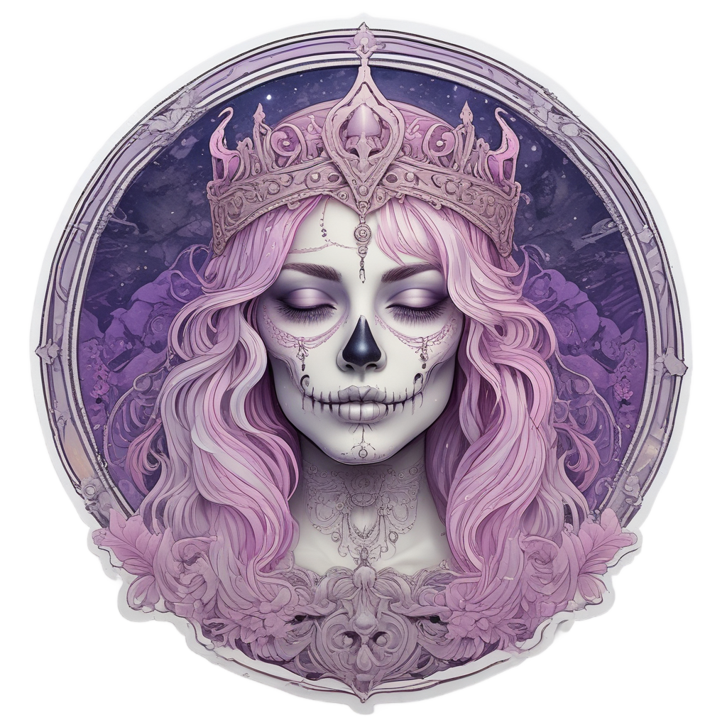 Crescent Queen Skull — moon stickers