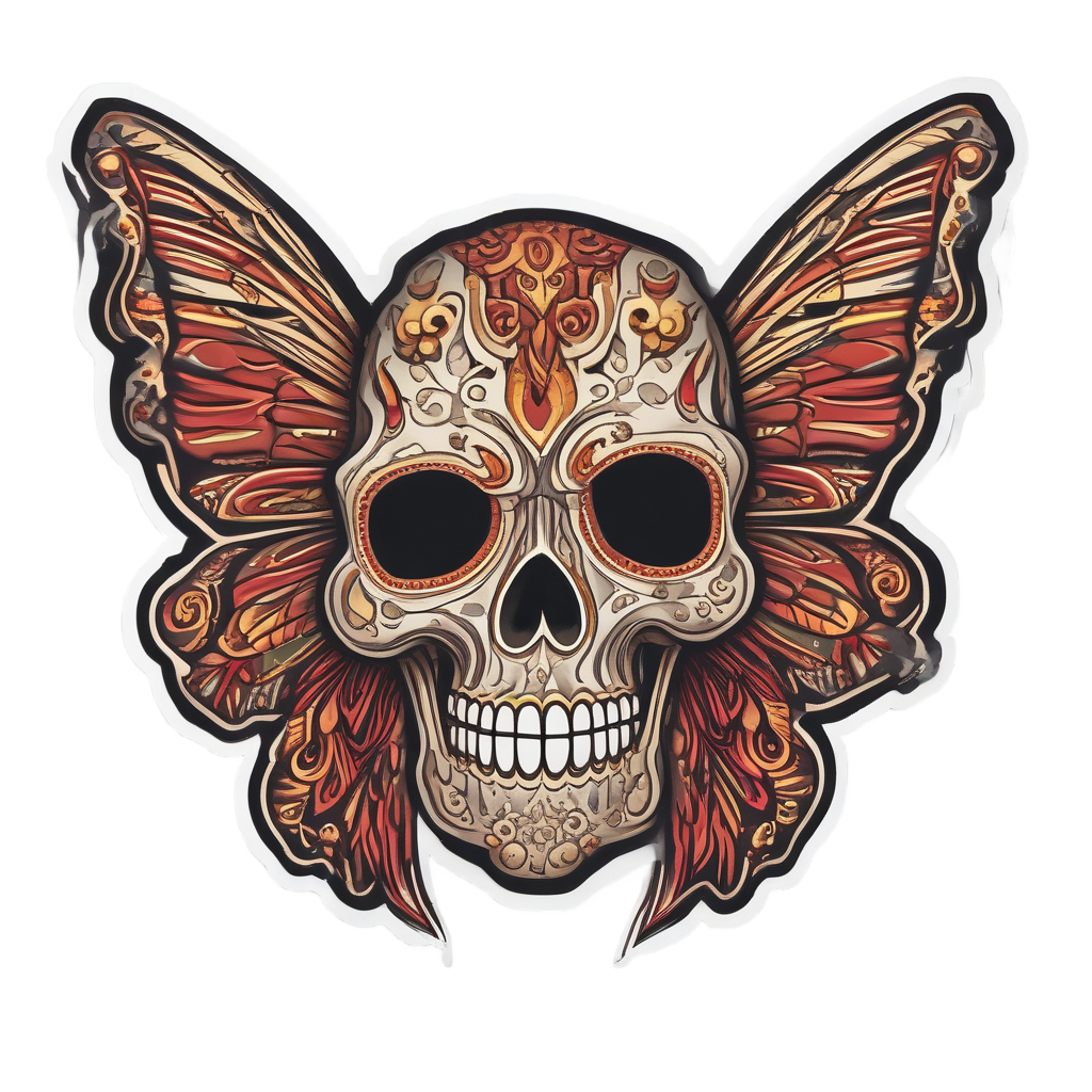 Crimson Commander Skipper — sugar skull stickers