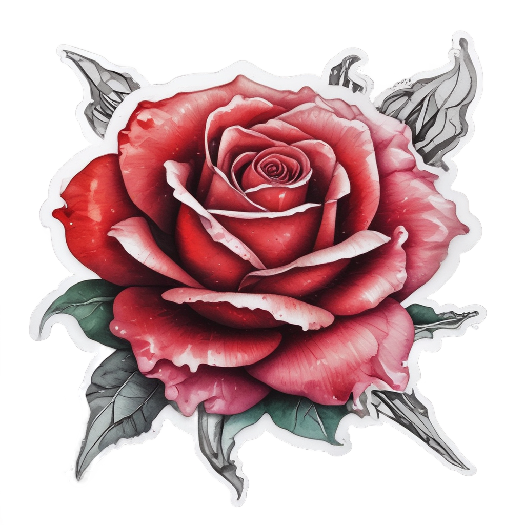 Crimson Dance — snake, dagger & rose stickers