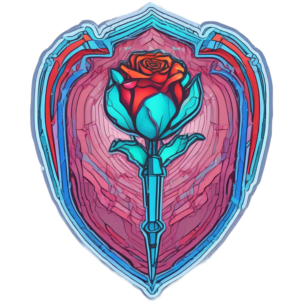 Crimson Electric Love — snake, dagger & rose stickers