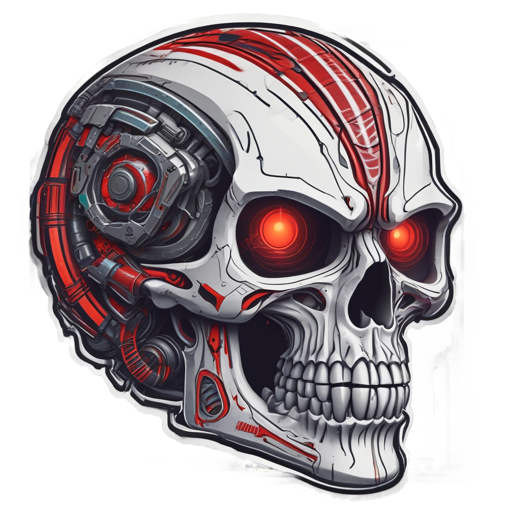 Crimson Fury War Skull — war-paint skull stickers