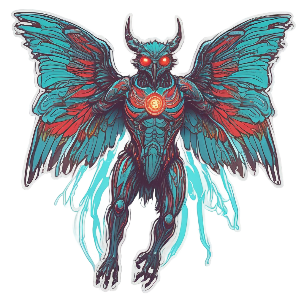 Crimson Laser Eye Mothman — b-movie stickers