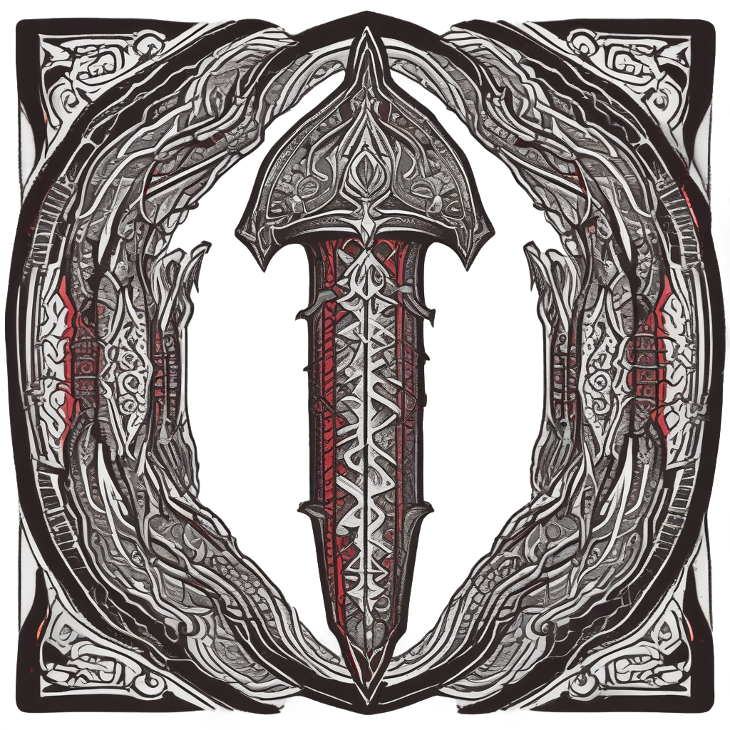 Crimson Serpent Dagger — blackwork flash stickers