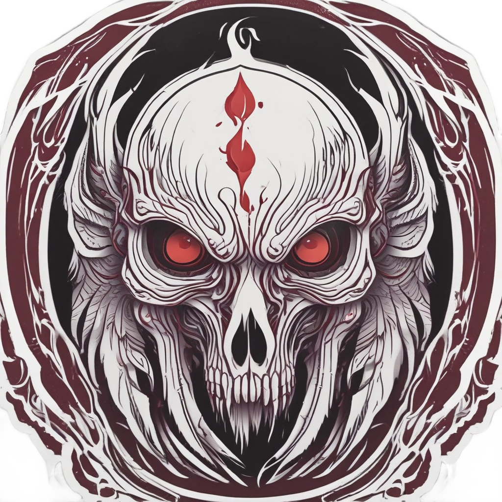 Crimson Tear Phoenix Skull — flaming skull stickers