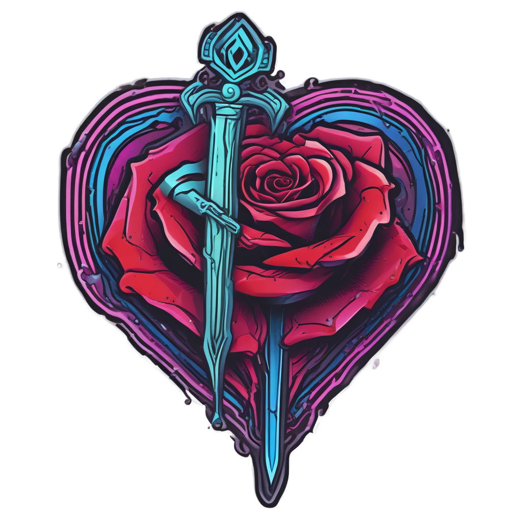 Crimson Thorn Embrace — snake, dagger & rose stickers