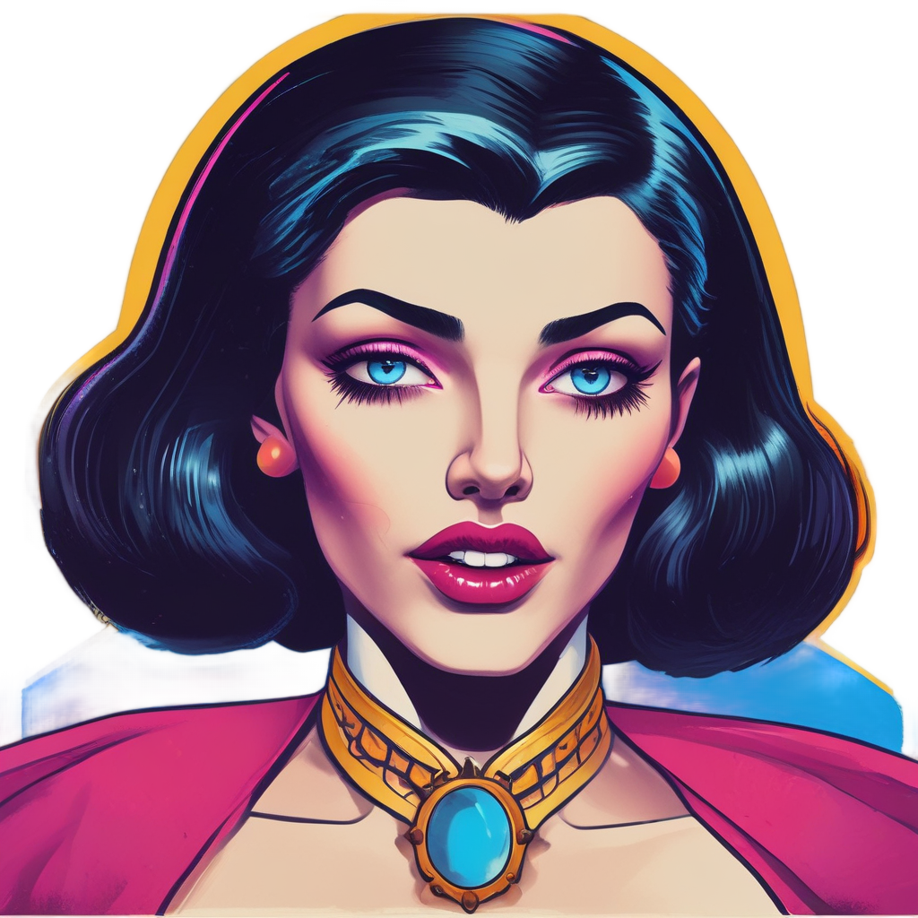 Crimson Vampire's Neon Kiss — b-movie stickers