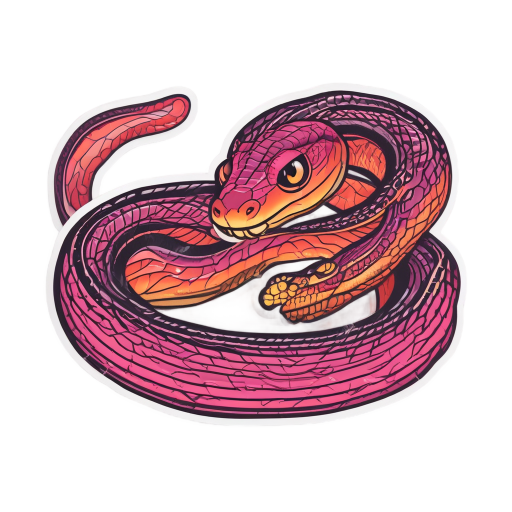Crimson Viper Glow — fine-line flash stickers