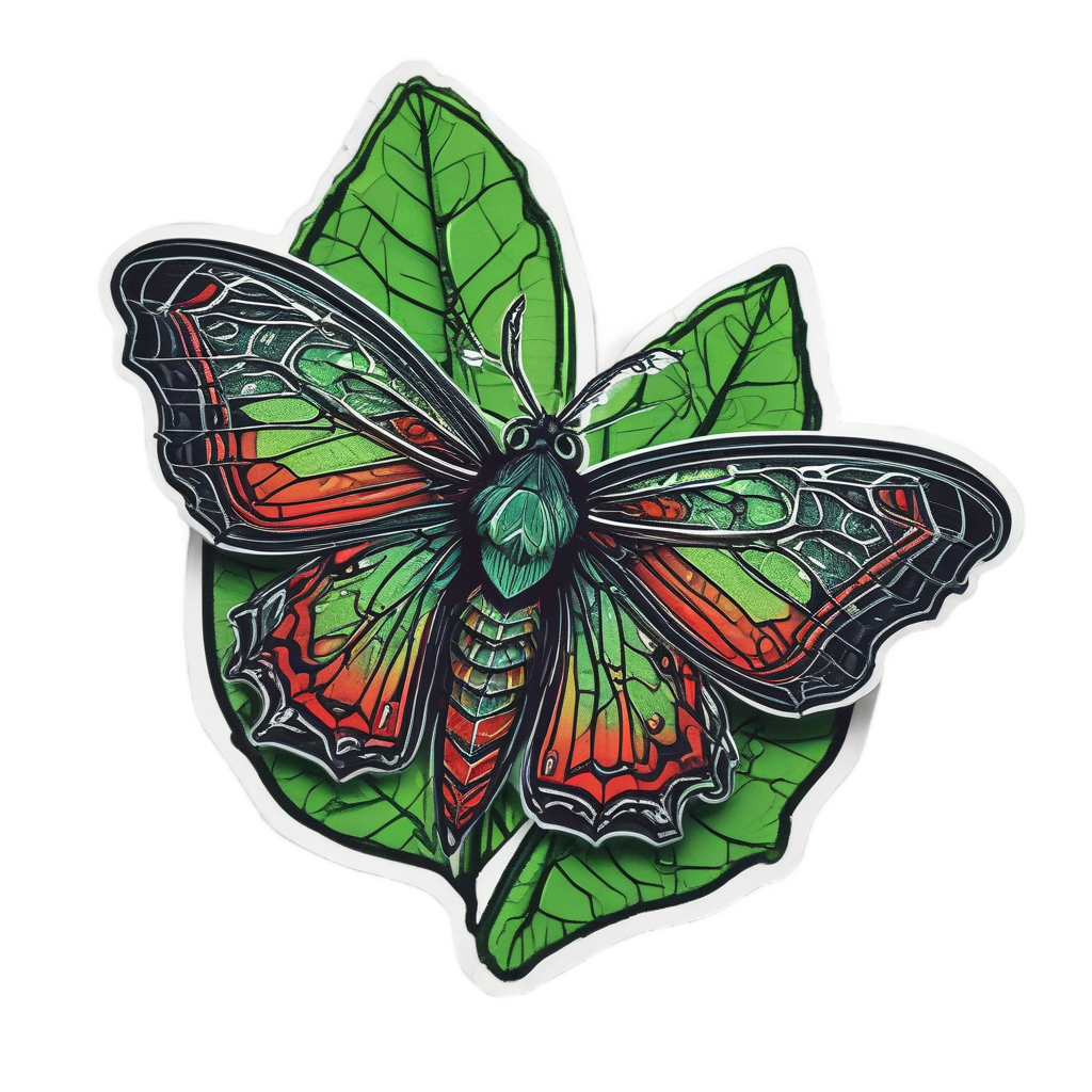 Crimson Wing Whisper — gothic botanical stickers