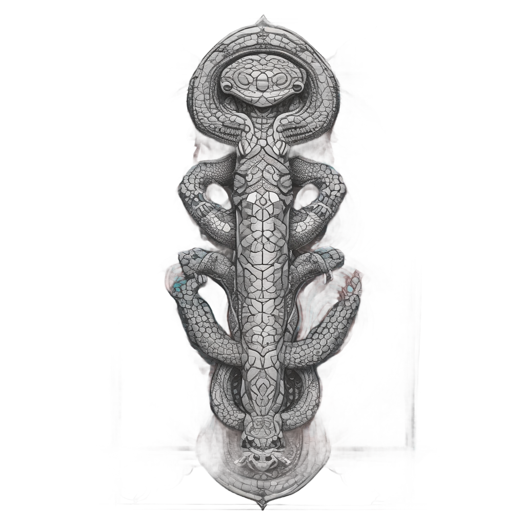 Cross Viper Tattoo — blackwork flash stickers