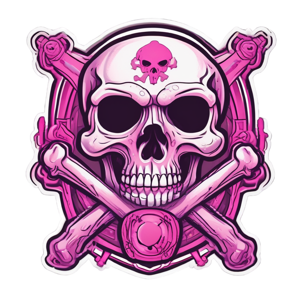 Crossbones with Glow — radioactive stickers