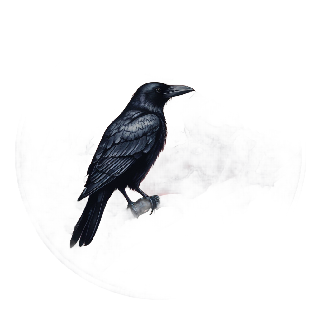 Crow and Blood Moon — moths & ravens stickers