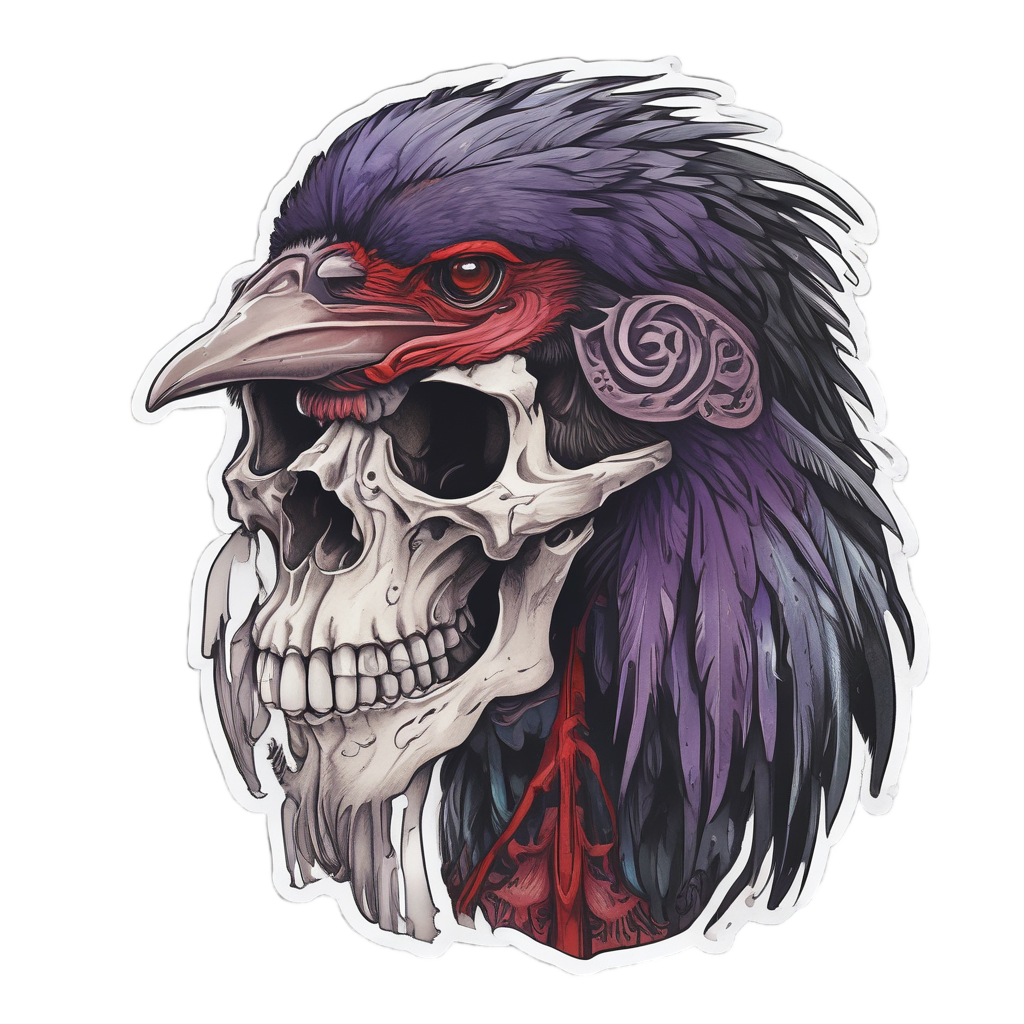 Crow Banner Raider — war-paint skull stickers
