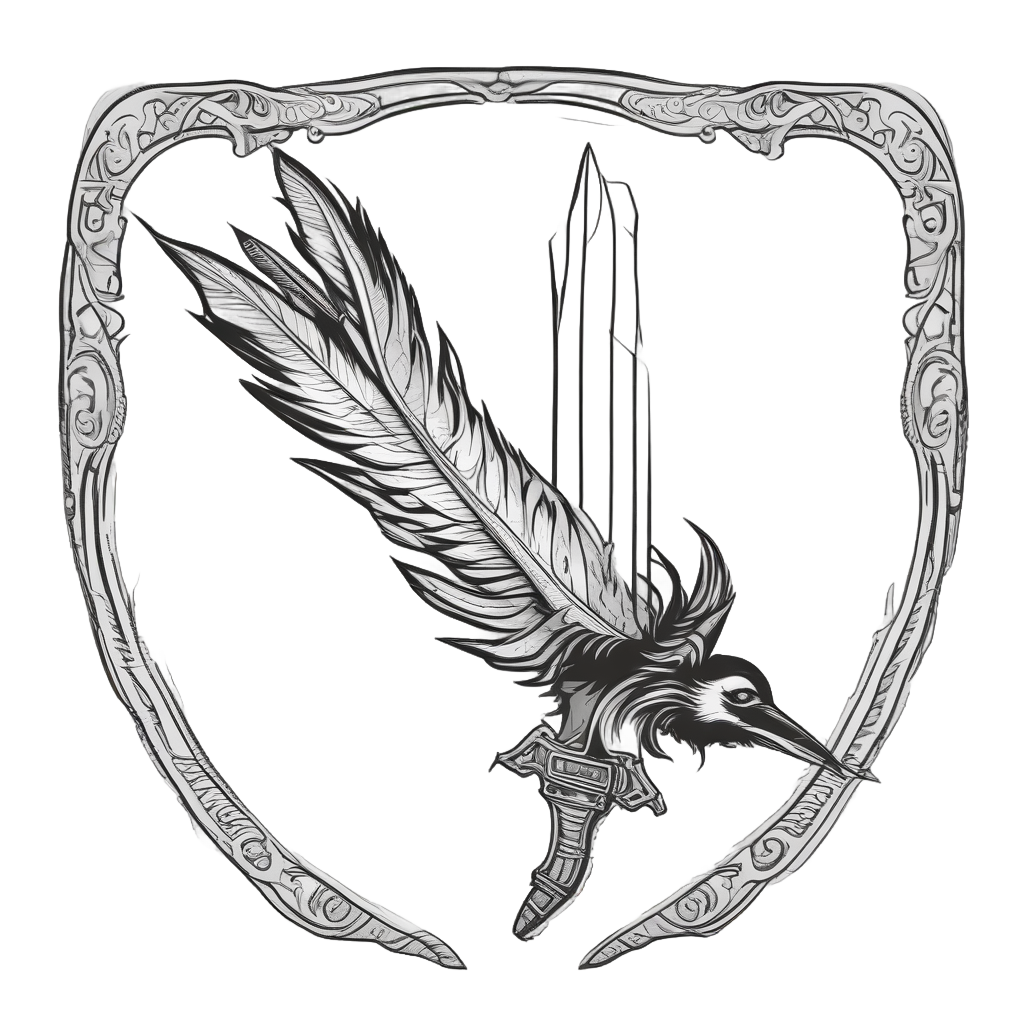 Crow Feather Dagger — blackwork flash stickers