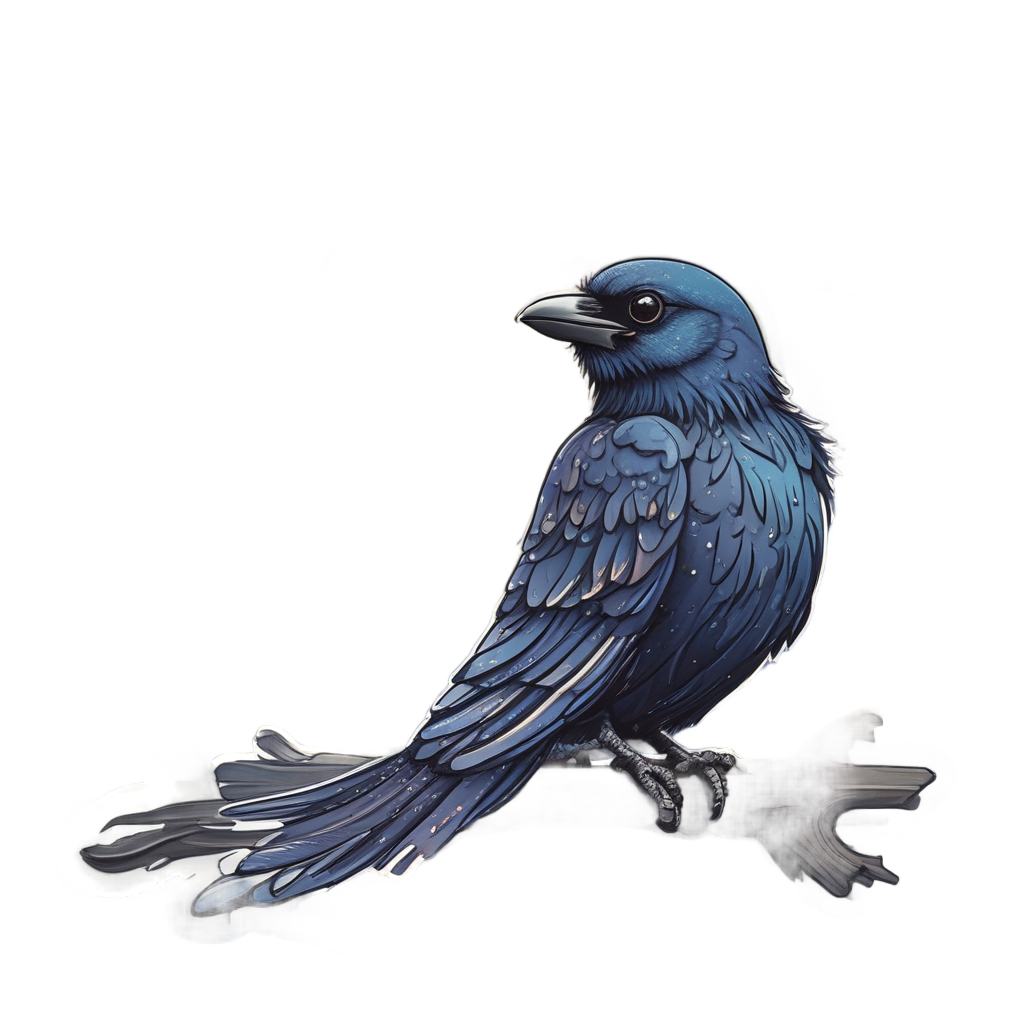 Crow Gazing at Moon — moths & ravens stickers