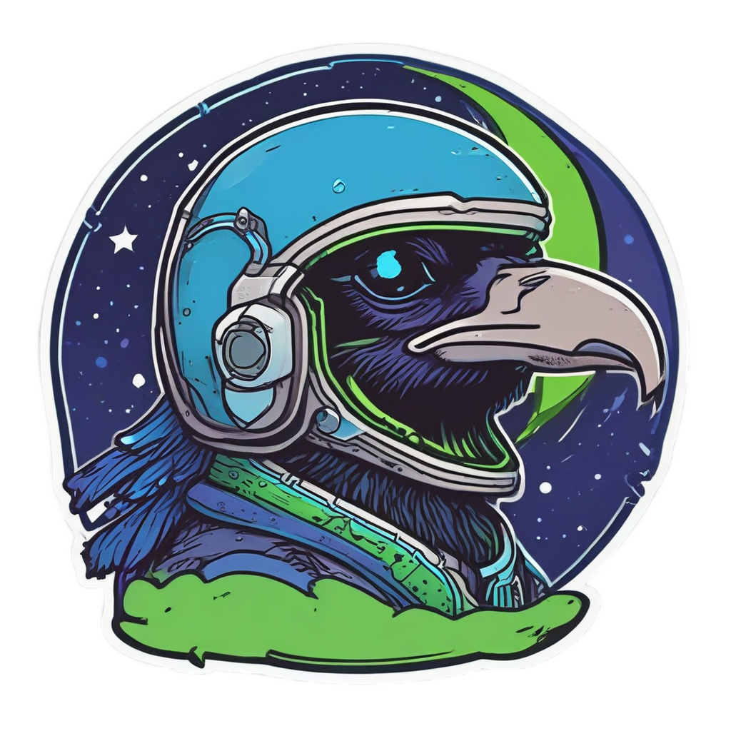 Crow Moon Astronaut — moths & ravens stickers