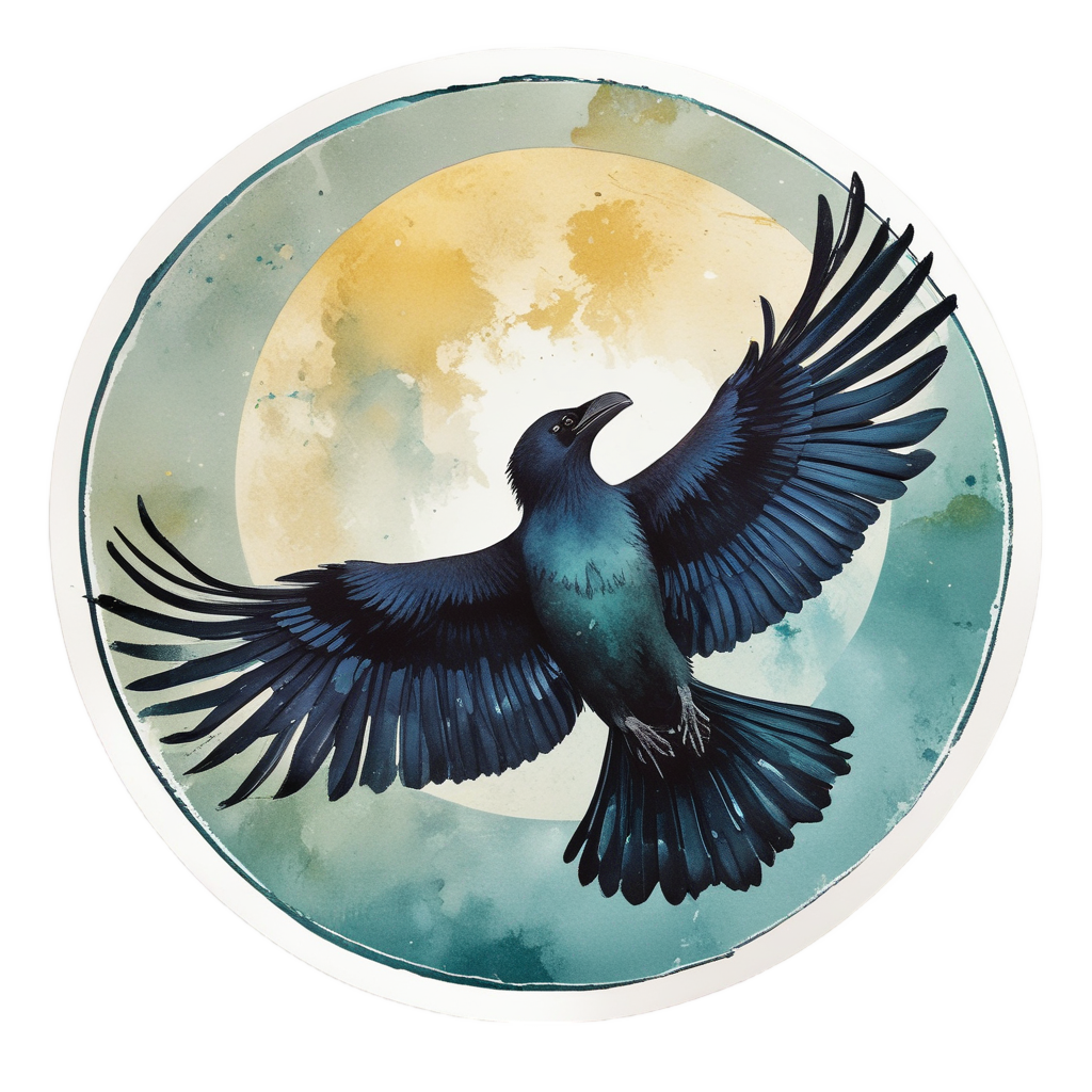 Crow Moon Dancer — moths & ravens stickers
