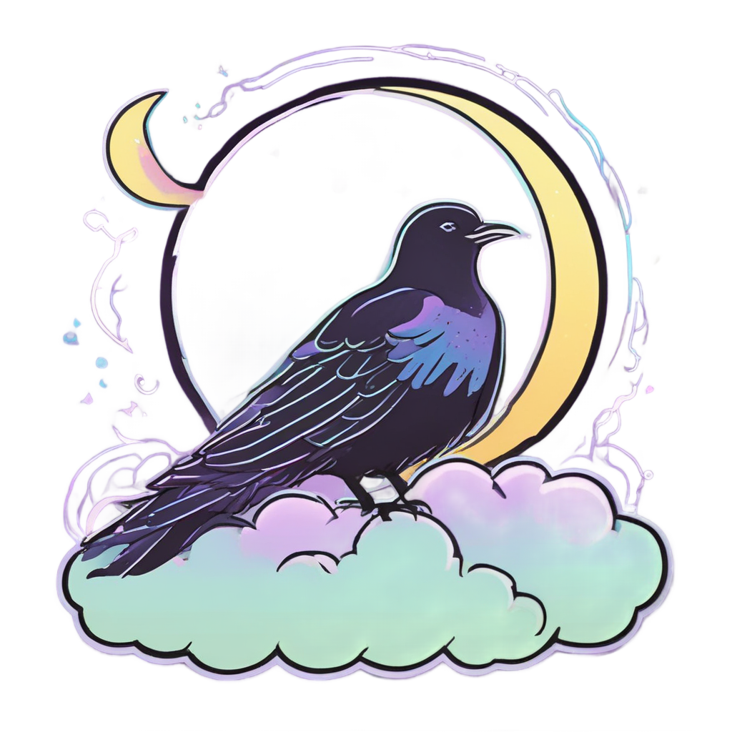 Crow Moon Dreamer — moths & ravens stickers