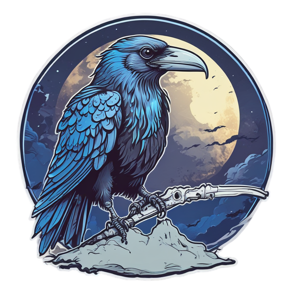 Crow Moon Guardian — moths & ravens stickers
