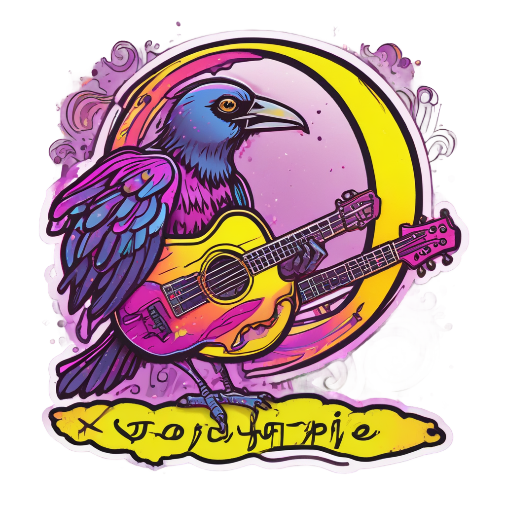 Crow Moon Musician — moths & ravens stickers