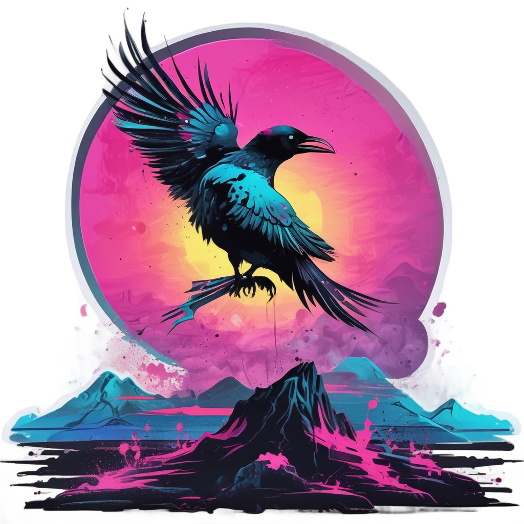 Crow Moon Painter — moths & ravens stickers