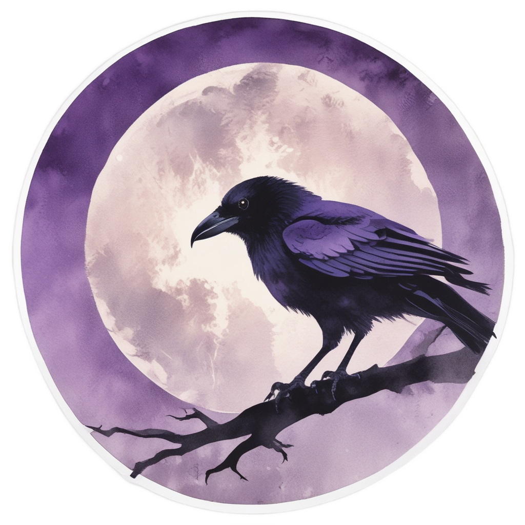 Crow Moon Shadow Silhouette — moths & ravens stickers