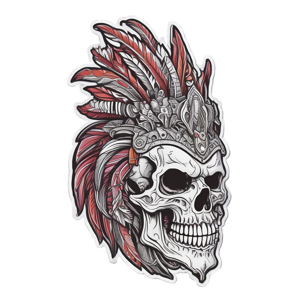 Crowing War Skull — war-paint skull stickers