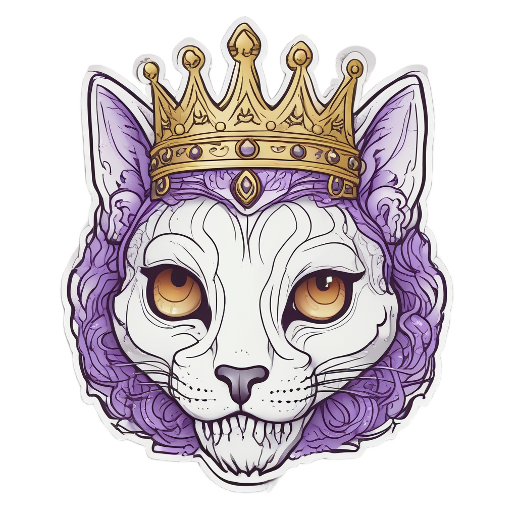 Crown Kitty Skull — cat stickers