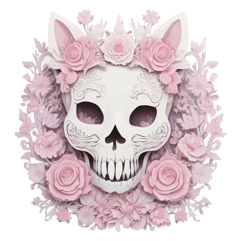 Crown of Bone Blossoms — floral skull stickers
