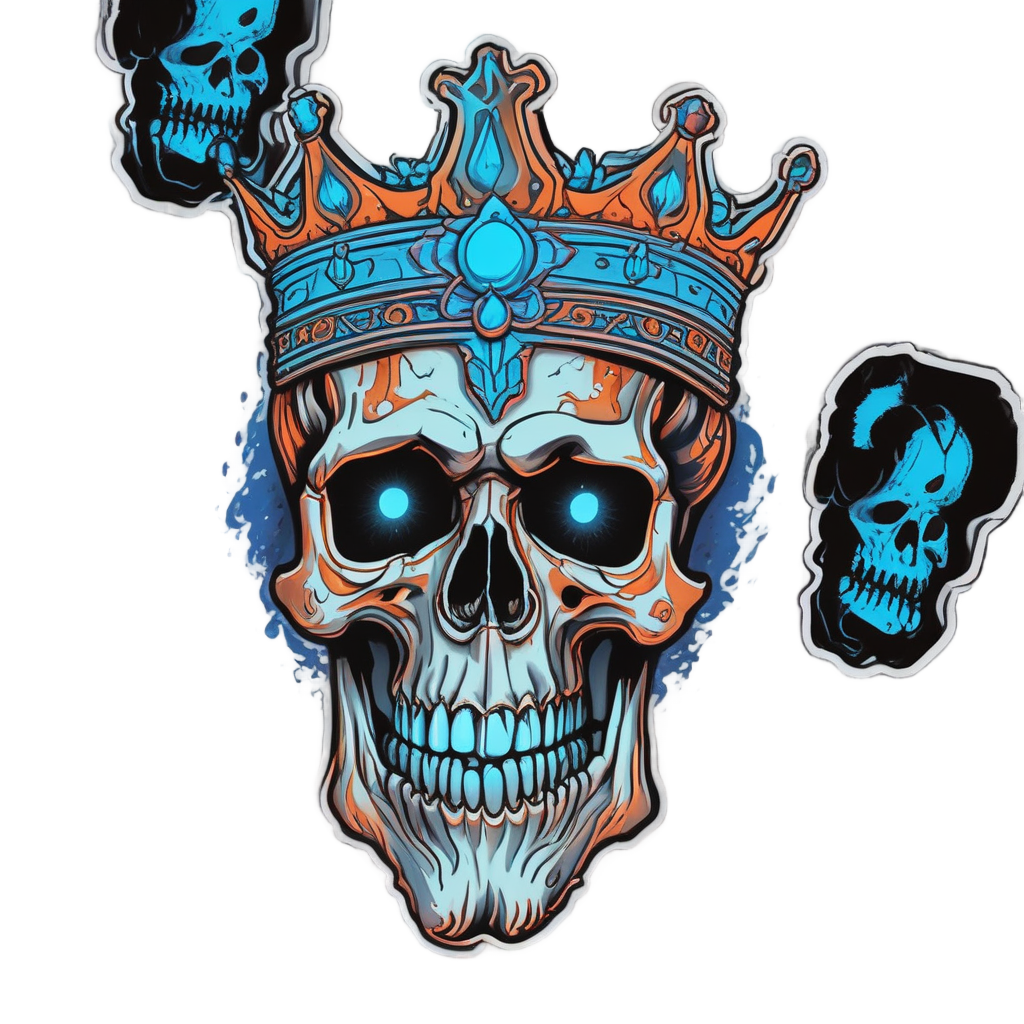 Crown of Embers — flaming skull stickers